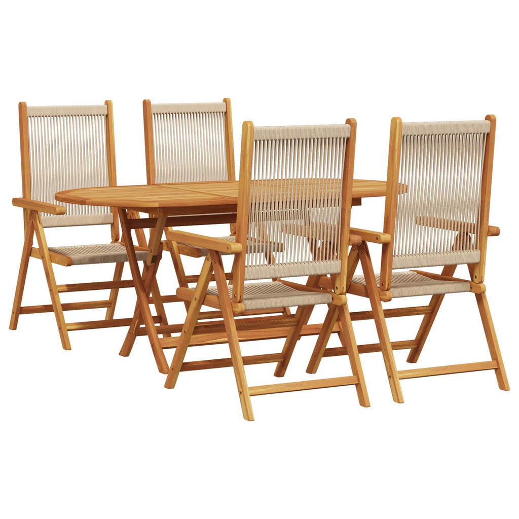 Conjunto de Comedor de Jardín 5 pcs Beige