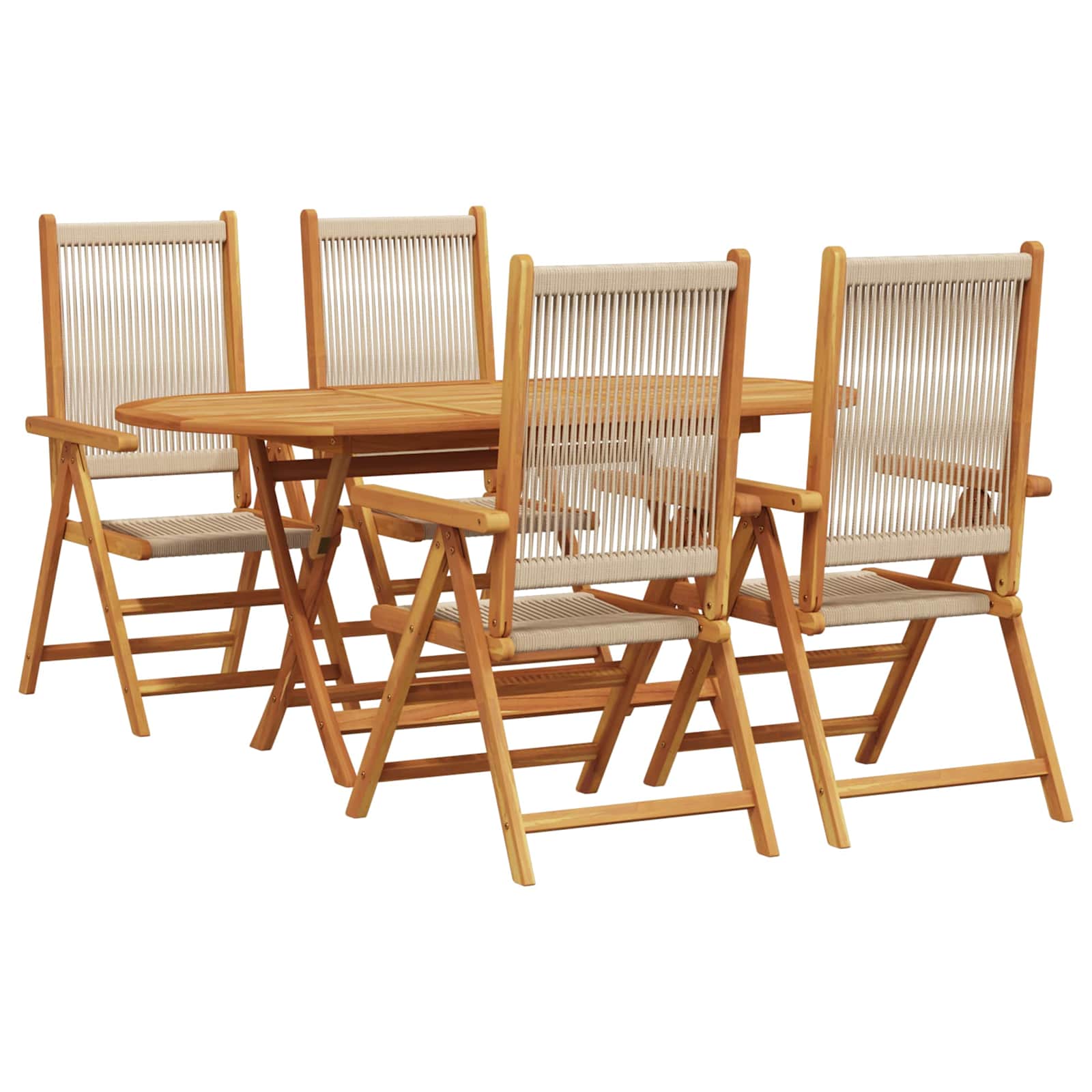 Conjunto de Comedor de Jardín 5 pcs Beige