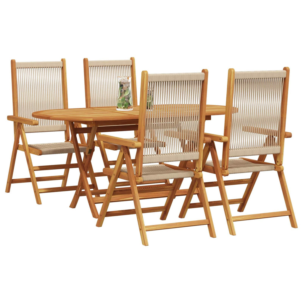 Conjunto de Comedor de Jardín 5 pcs Beige