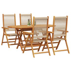 Conjunto de Comedor de Jardín 5 pcs Beige