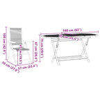 Conjunto de Comedor de Jardín 5 pcs Beige