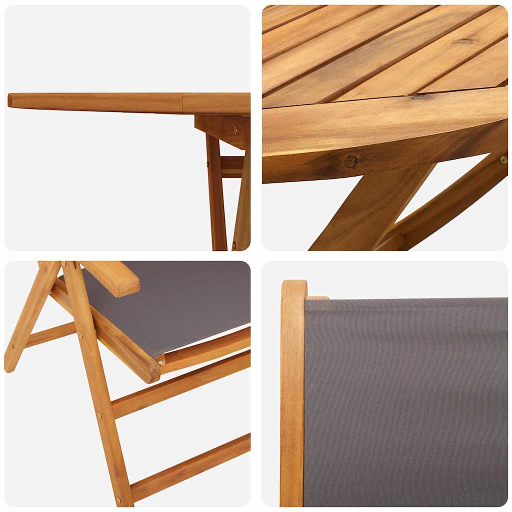Conjunto de Comedor de Jardín 5 pcs Antracita
