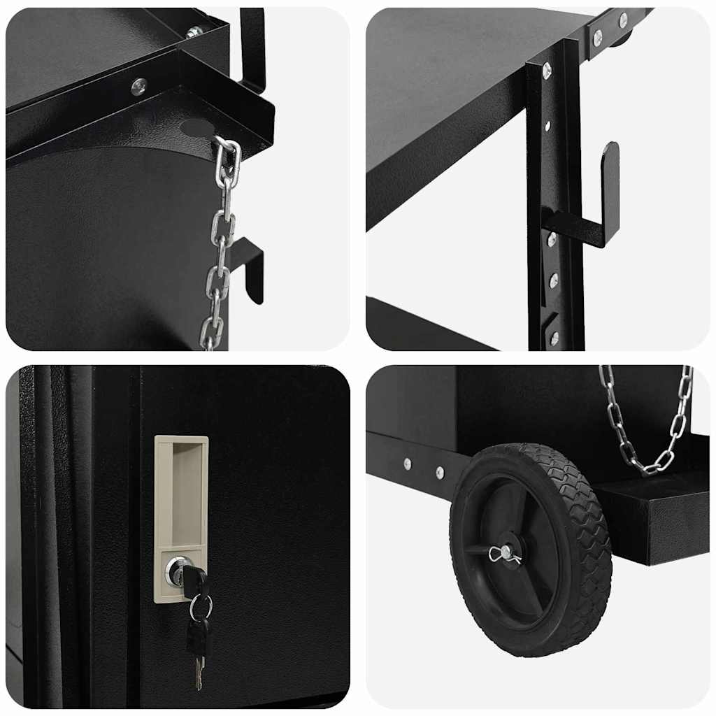 Carro de soldadura Negro 91 x 47 x 96 cm Acero