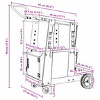 Carro de soldadura Negro 91 x 47 x 96 cm Acero