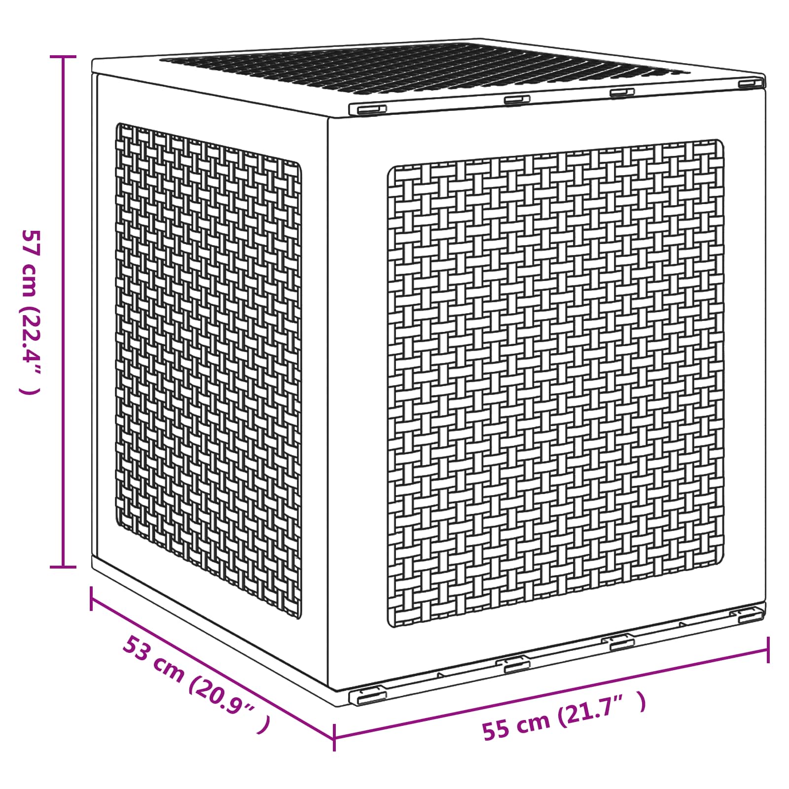 Caja de Almacenamiento 55 x 53 x 57 cm Polipropileno