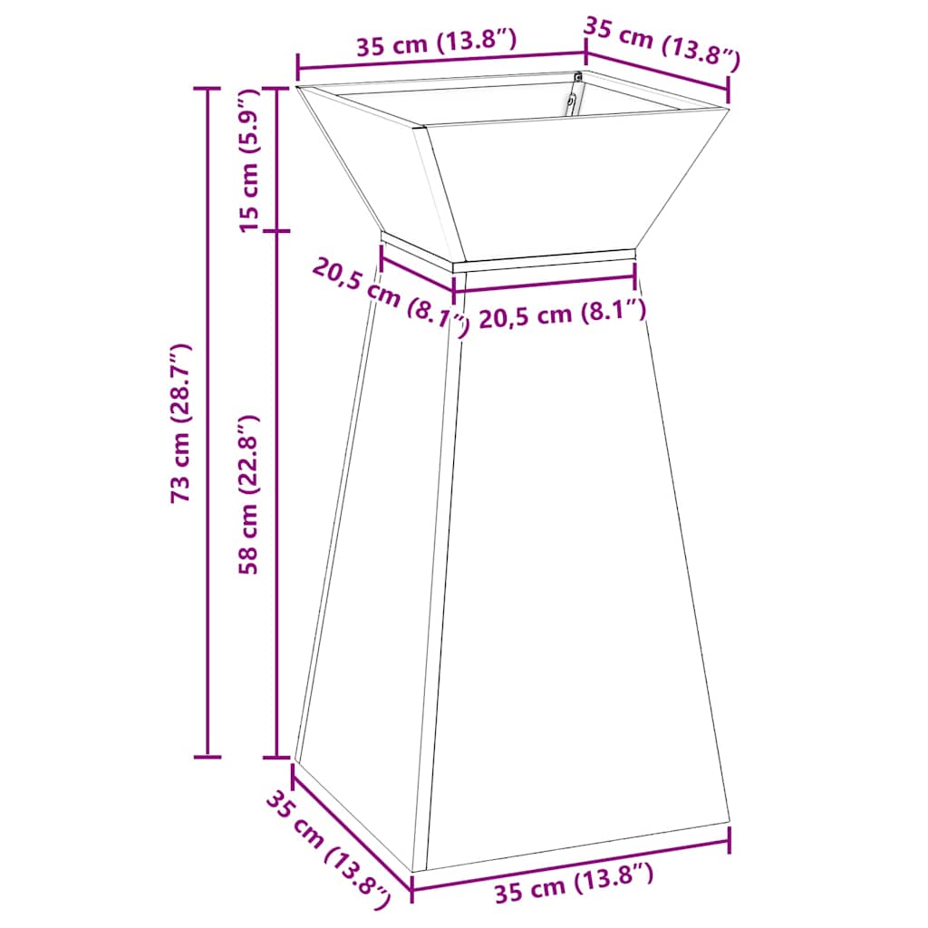 Maceta Pilar 2 pcs 35 x 35 x 73 cm