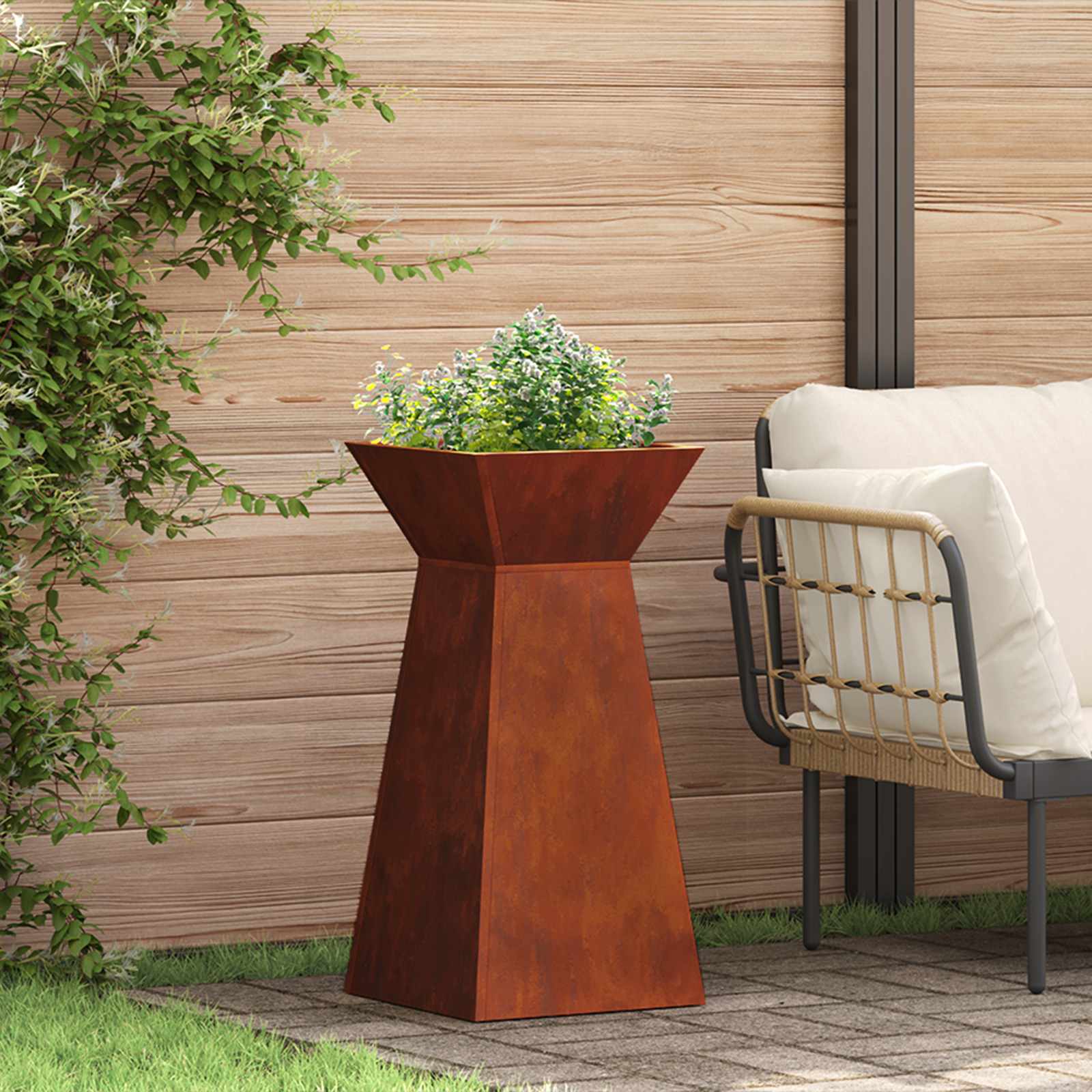 Pillar Planter 2 pcs 35 x 35 x 73 cm