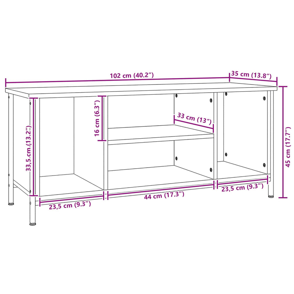 Gabinete de TV Madera Vieja 102 x 35 x 45 cm