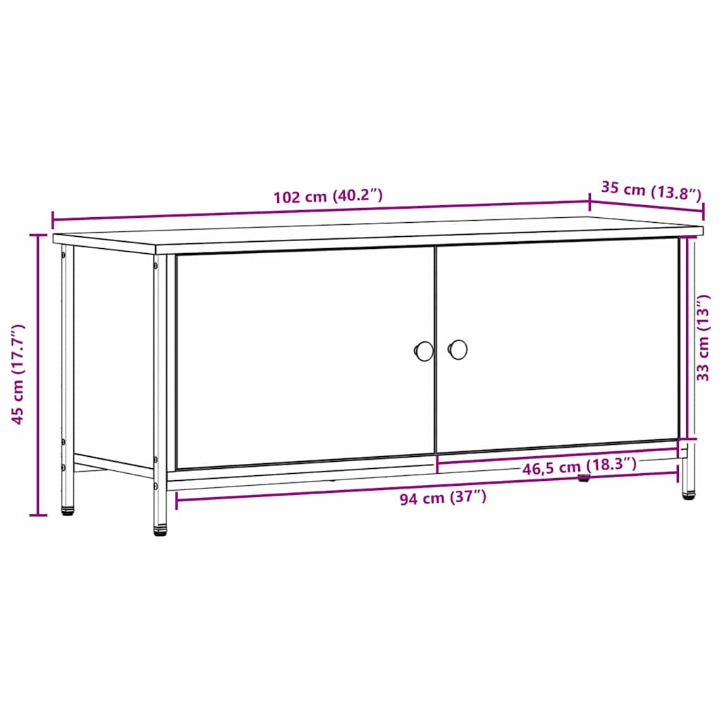 Gabinete de TV Madera Vieja 100 x 35 x 45 cm