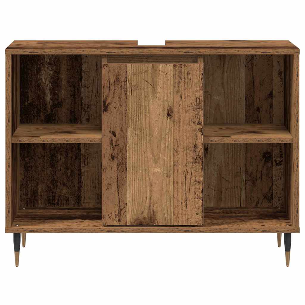 Gabinete de Baño con estante Madera Vieja 80 x 33 x 60 cm