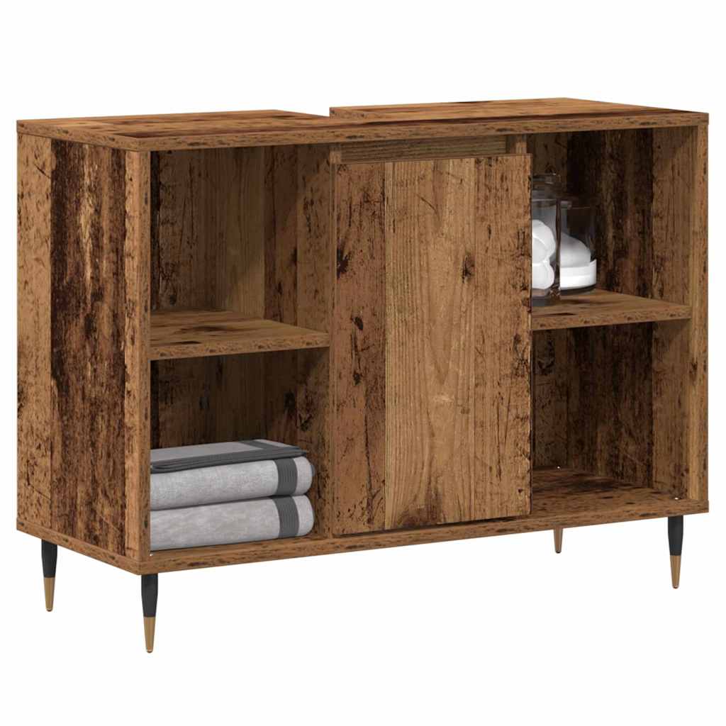 Gabinete de Baño con estante Madera Vieja 80 x 33 x 60 cm