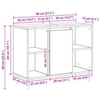Gabinete de Baño con estante Madera Vieja 80 x 33 x 60 cm