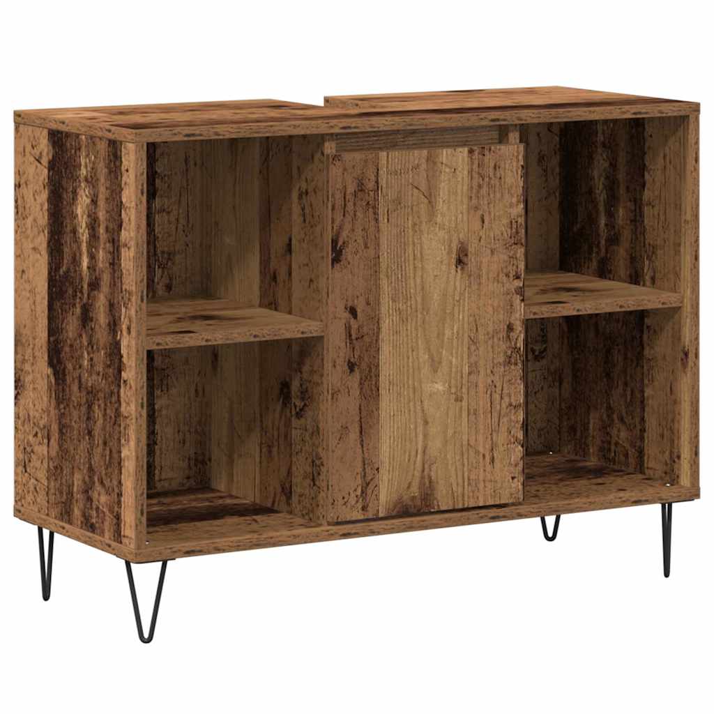 Gabinete de Baño con estante Madera Vieja 80 x 33 x 60 cm