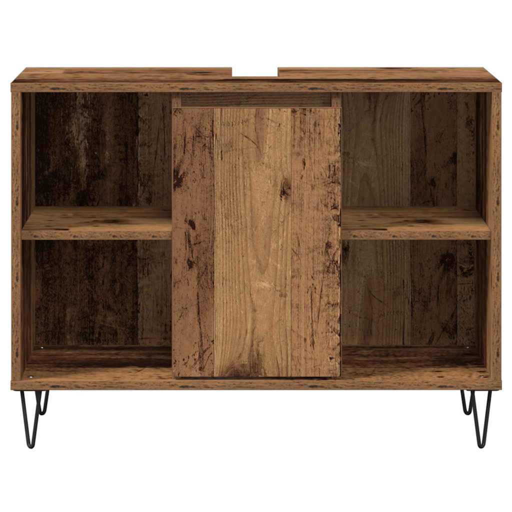Gabinete de Baño con estante Madera Vieja 80 x 33 x 60 cm