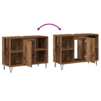 Gabinete de Baño con estante Madera Vieja 80 x 33 x 60 cm