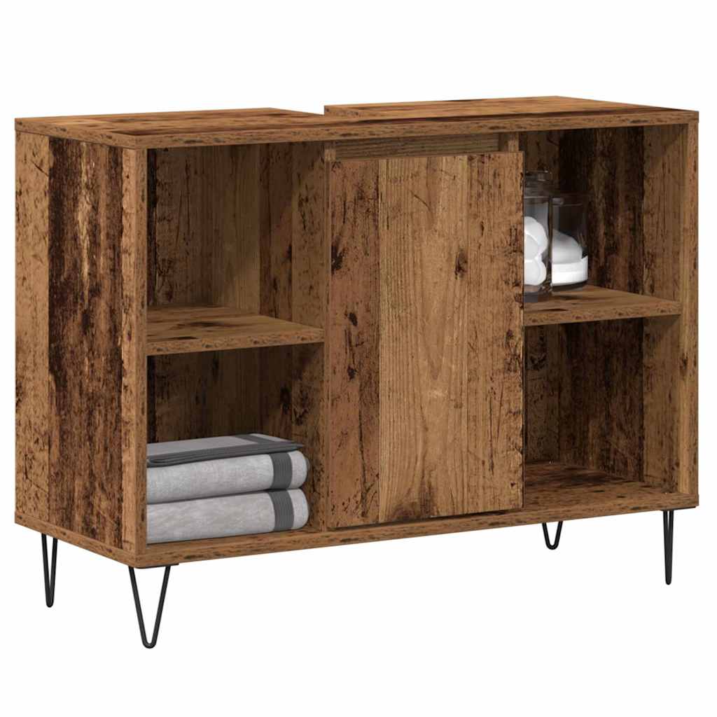 Gabinete de Baño con estante Madera Vieja 80 x 33 x 60 cm