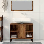 Gabinete de Baño con estante Madera Vieja 80 x 33 x 60 cm