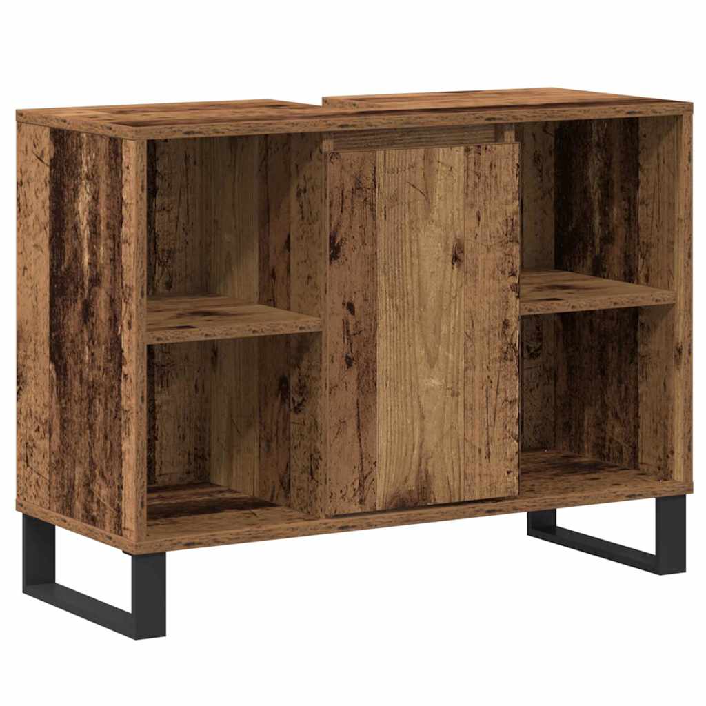 Gabinete de Baño con estante Madera Vieja 80 x 33 x 60 cm