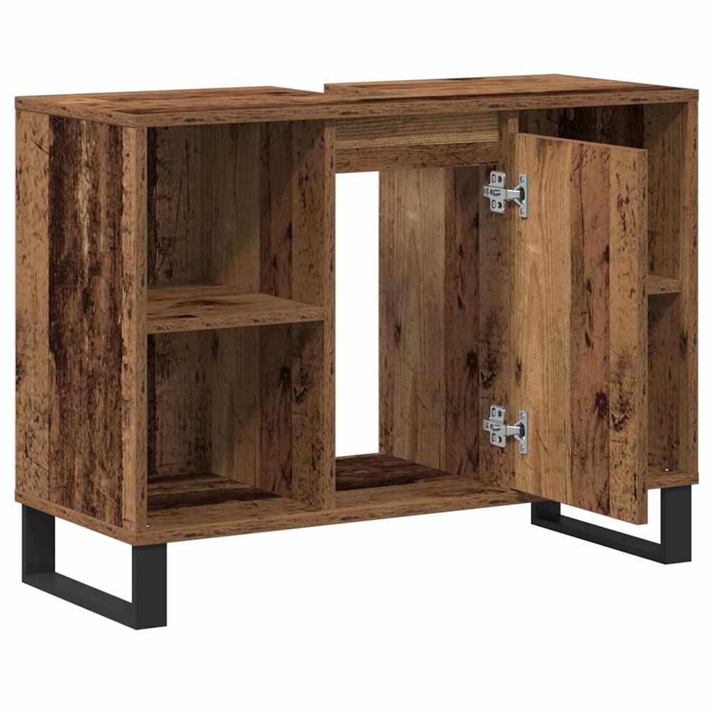 Gabinete de Baño con estante Madera Vieja 80 x 33 x 60 cm