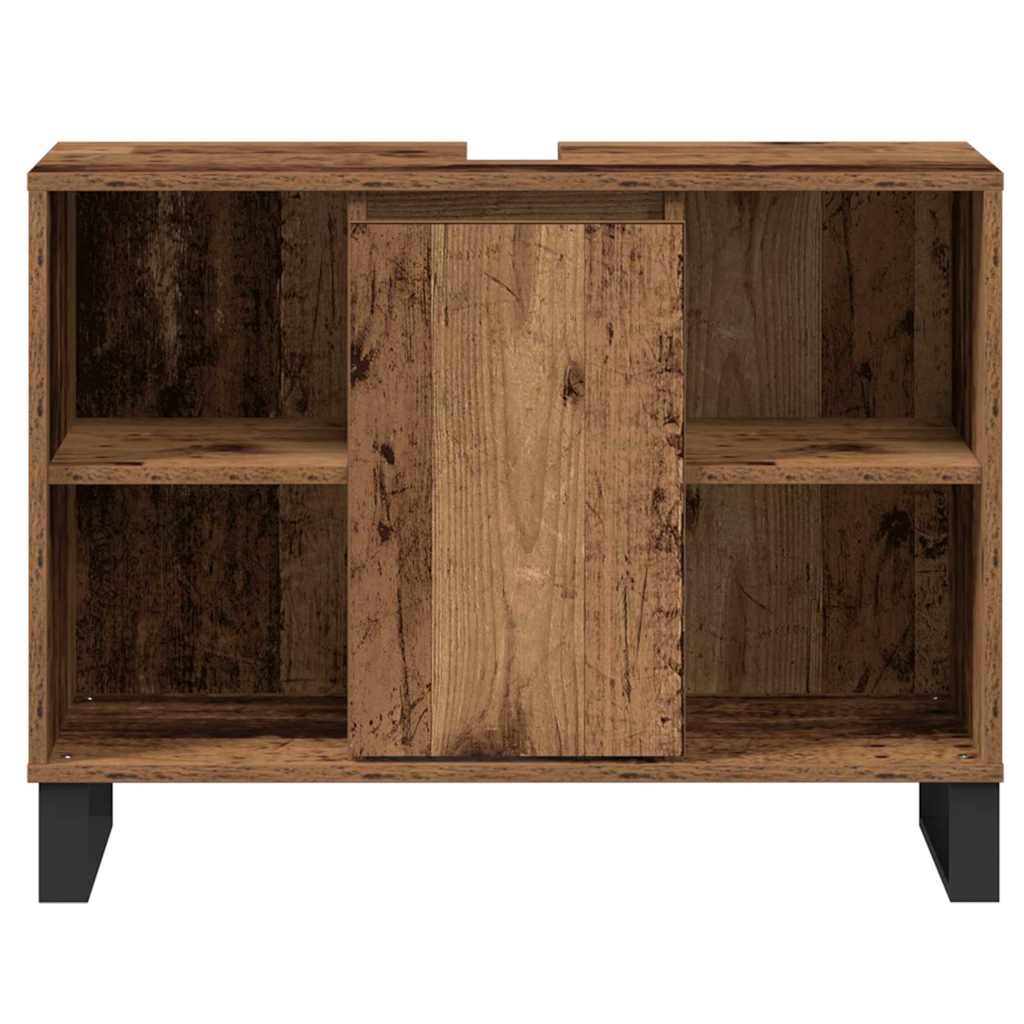 Gabinete de Baño con estante Madera Vieja 80 x 33 x 60 cm