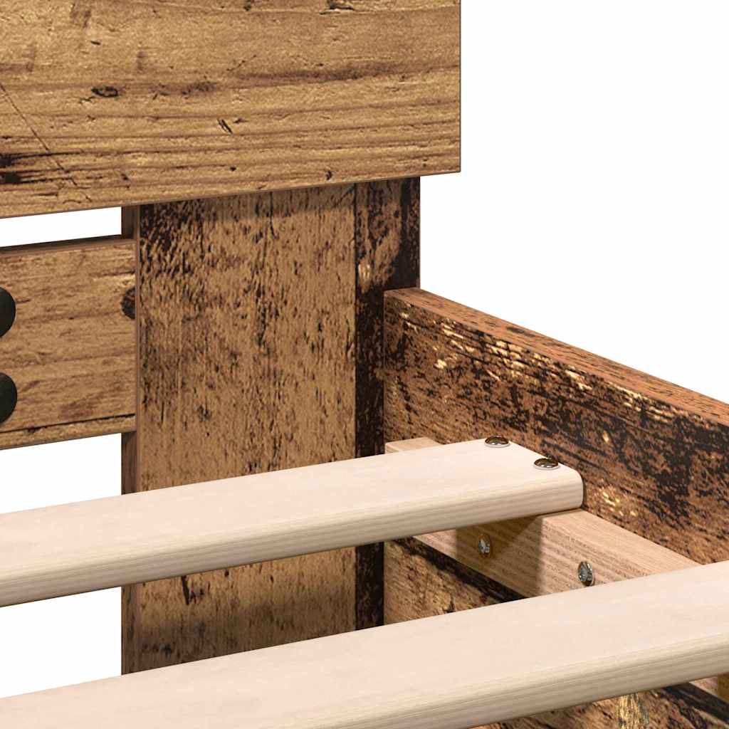 Estructura de cama con cabecera Madera vieja 193 x 125 x 70 cm