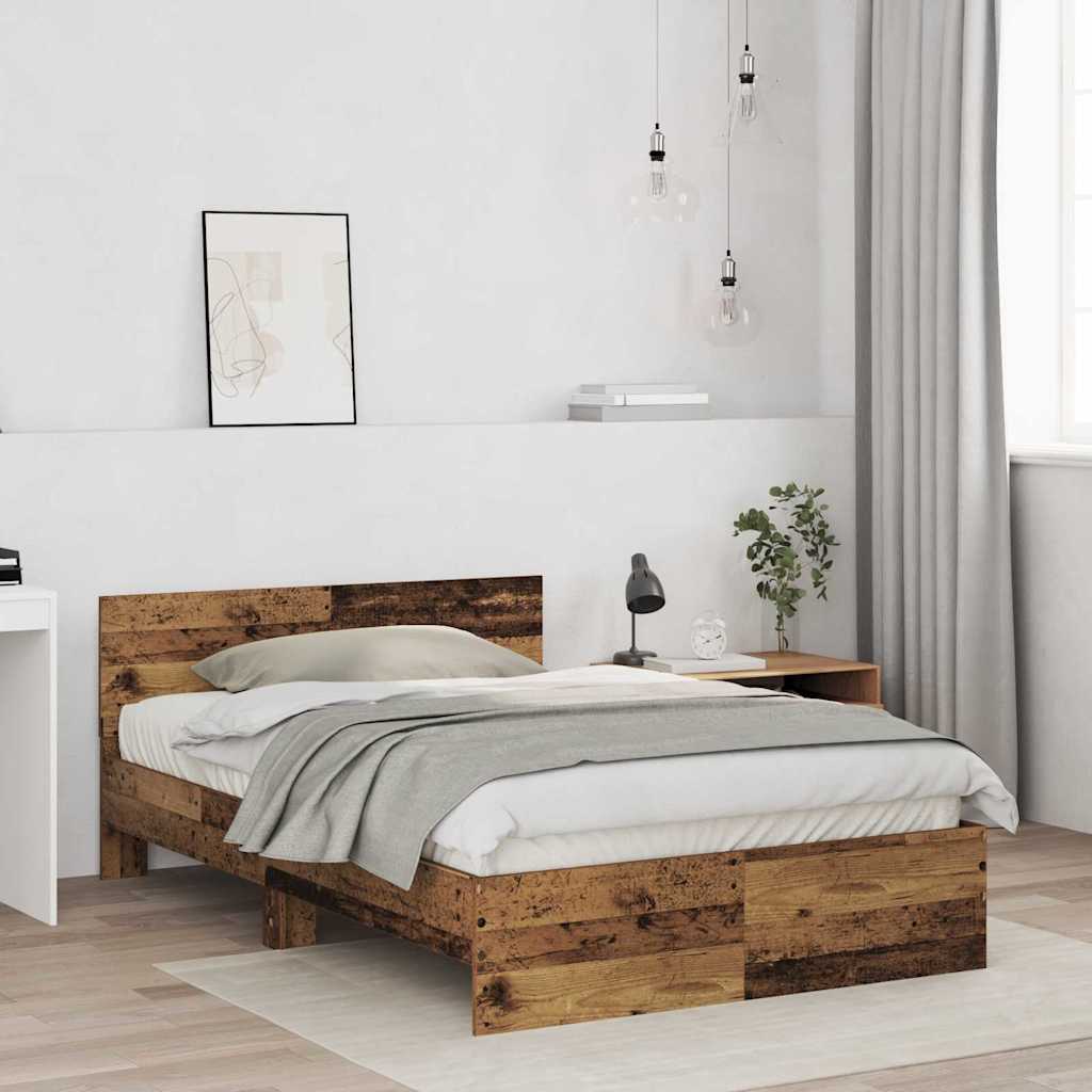Estructura de cama con cabecera Madera vieja 193 x 125 x 70 cm
