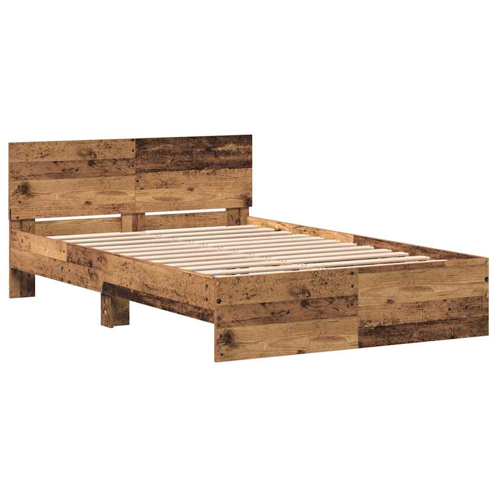 Estructura de cama con cabecera Madera vieja 193 x 125 x 70 cm