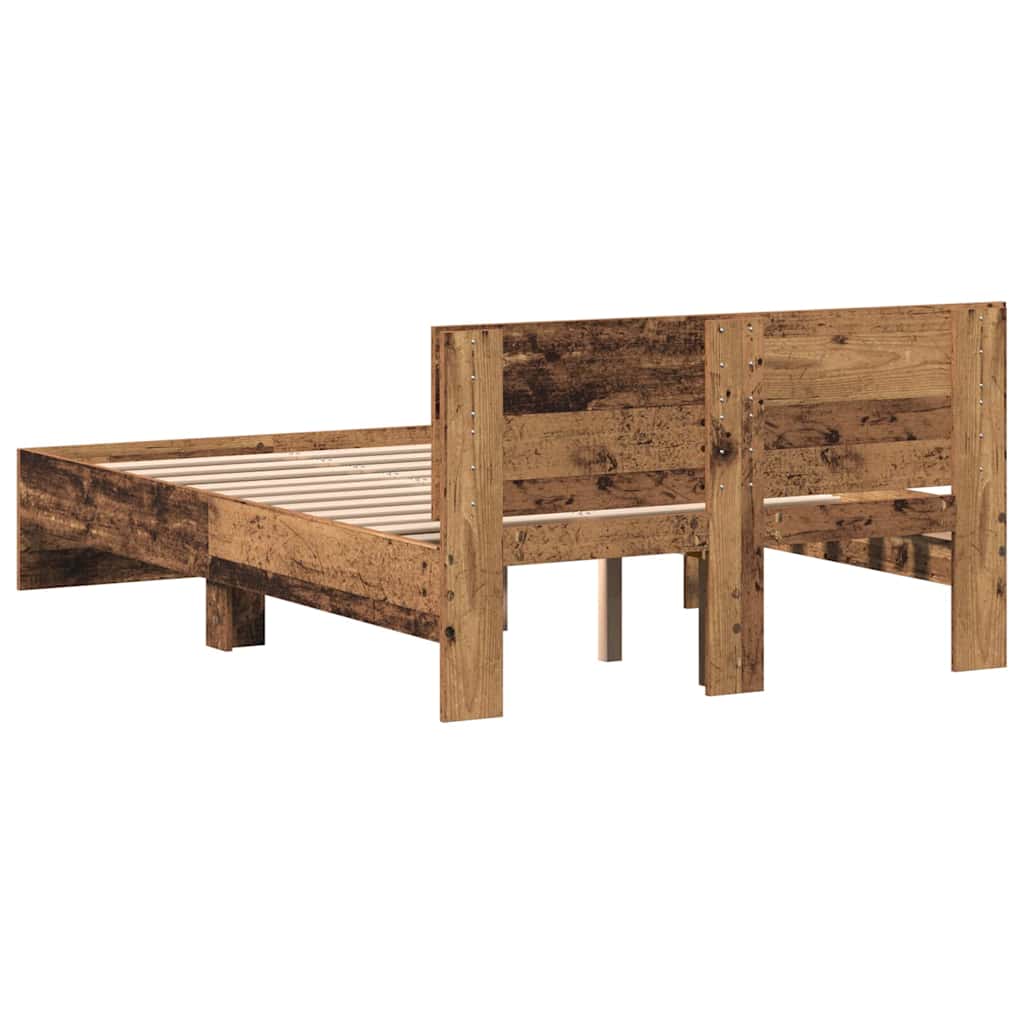 Estructura de cama con cabecera Madera vieja 193 x 125 x 70 cm
