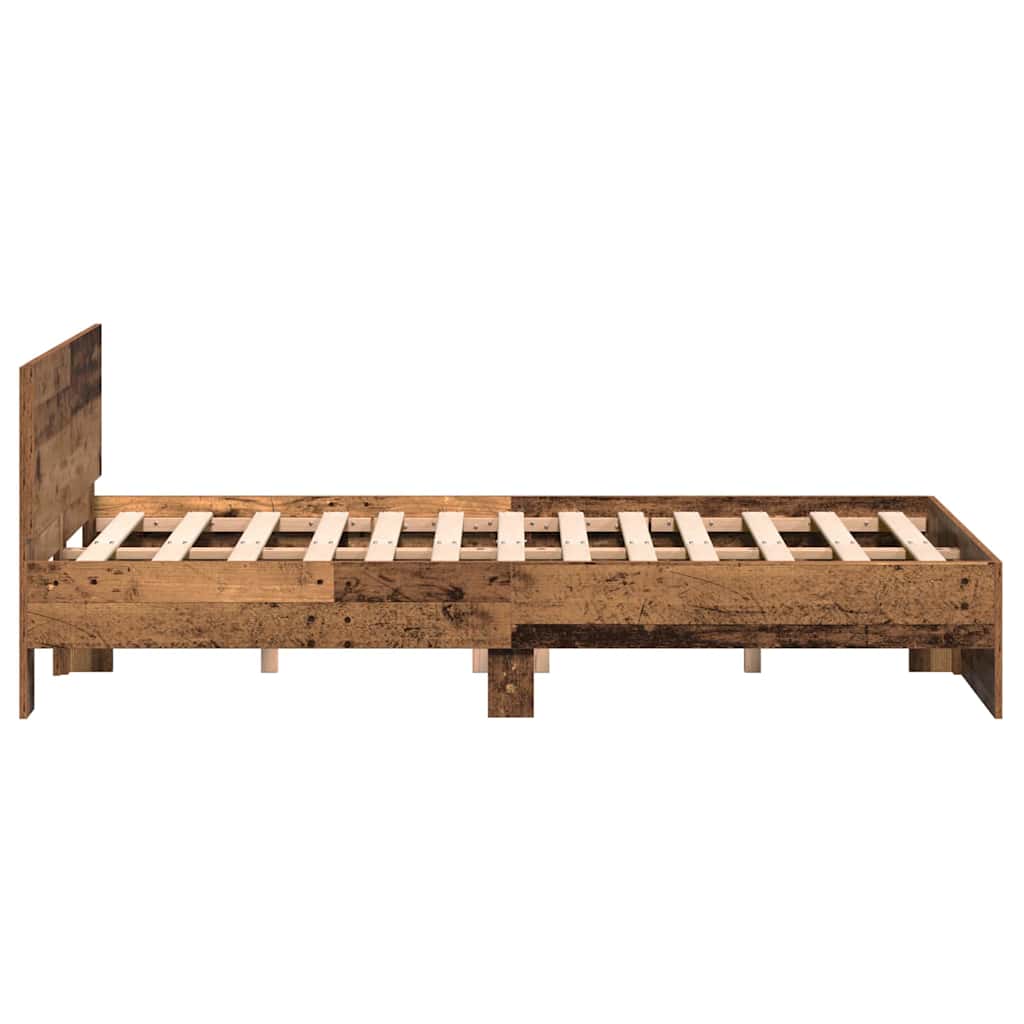 Estructura de cama con cabecera Madera vieja 193 x 125 x 70 cm