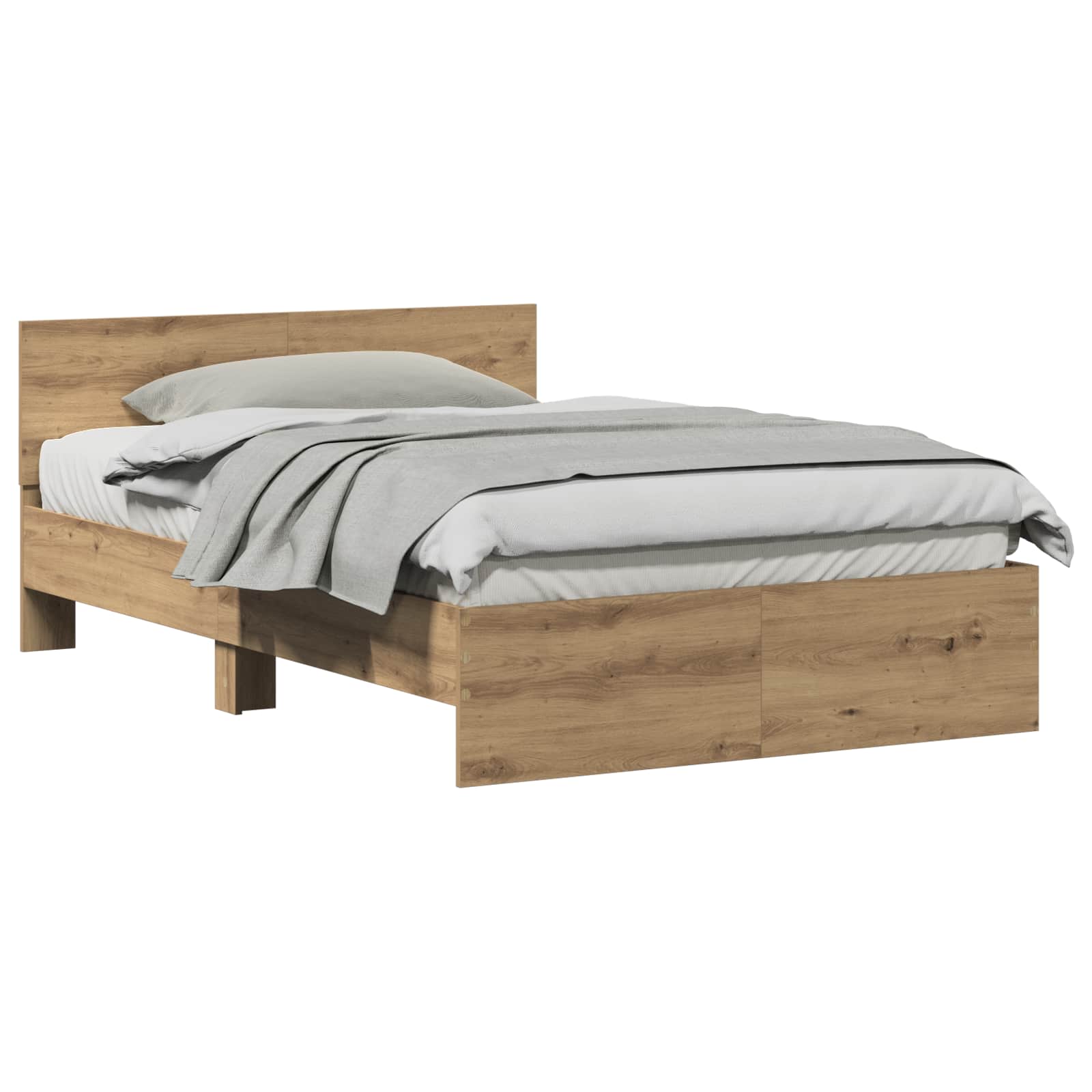 Estructura de cama Roble artesanal 193 x 125 x 70 cm