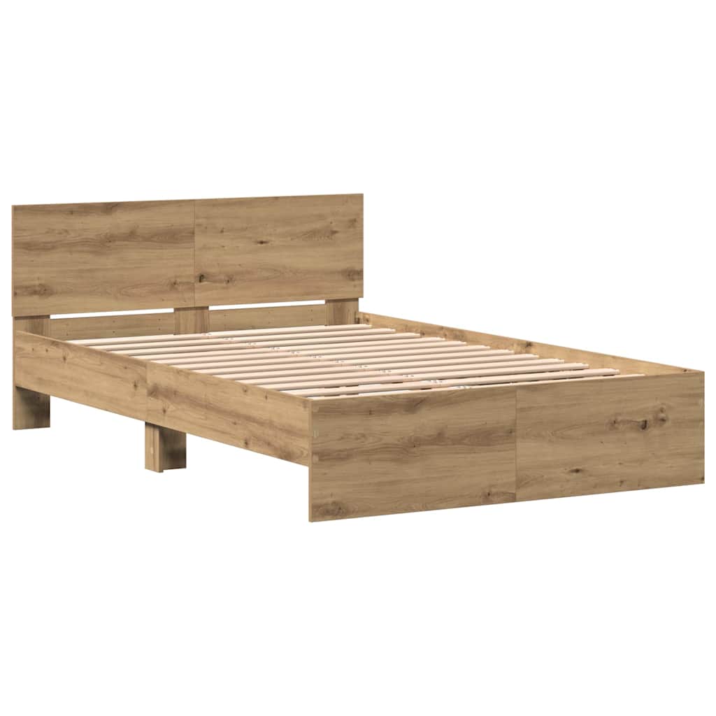 Estructura de cama Roble artesanal 193 x 125 x 70 cm