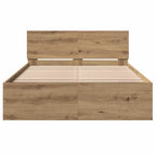 Estructura de cama Roble artesanal 193 x 125 x 70 cm