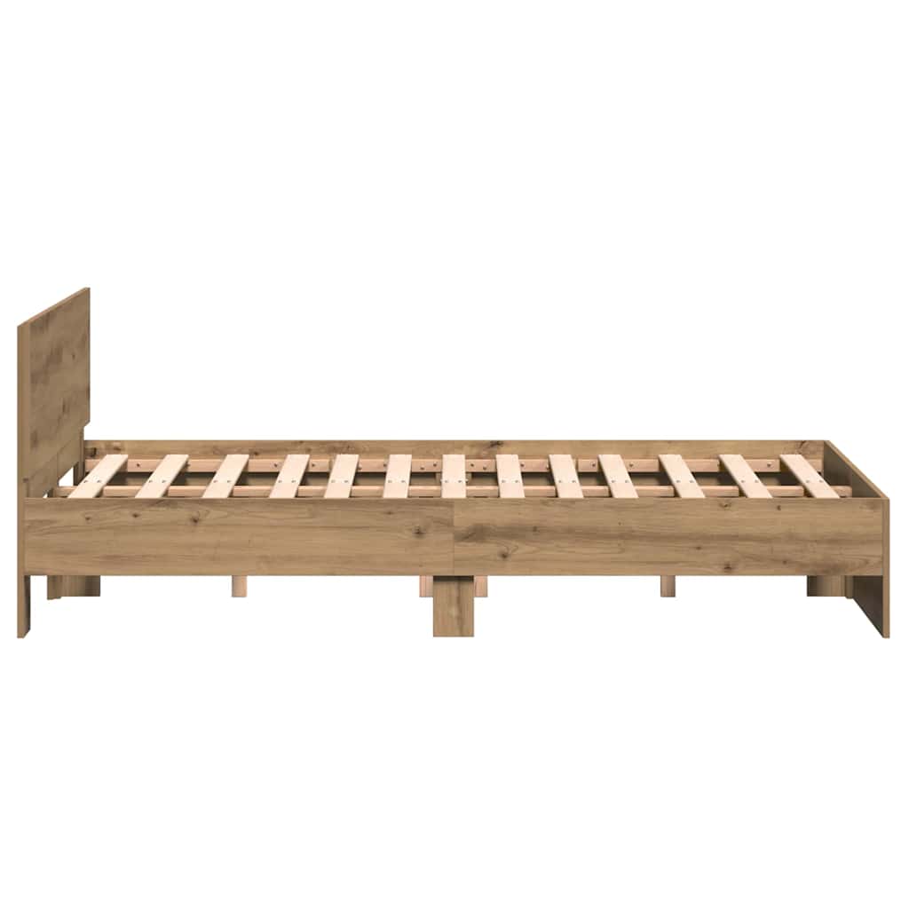 Estructura de cama Roble artesanal 193 x 125 x 70 cm