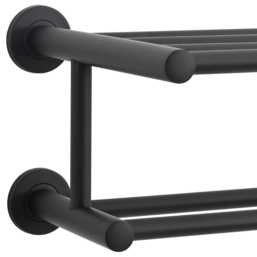 Soporte para toallas Negro 61 x 23 x 17 cm Acero inoxidable