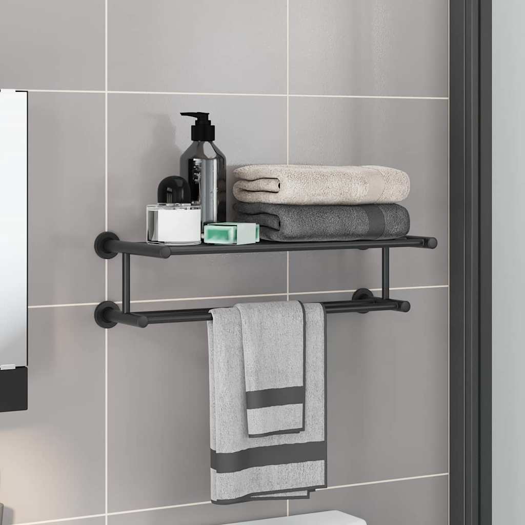 Soporte para toallas Negro 61 x 23 x 17 cm Acero inoxidable