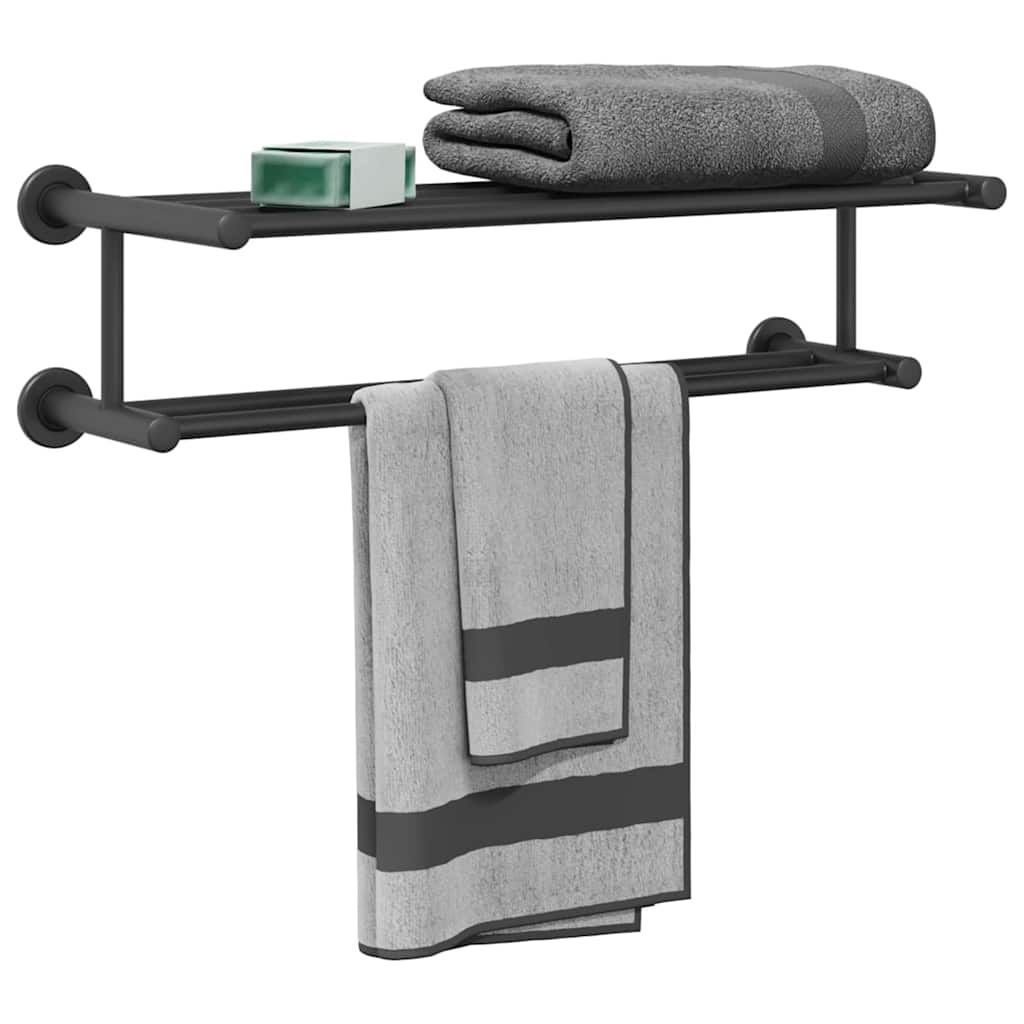 Soporte para toallas Negro 61 x 23 x 17 cm Acero inoxidable
