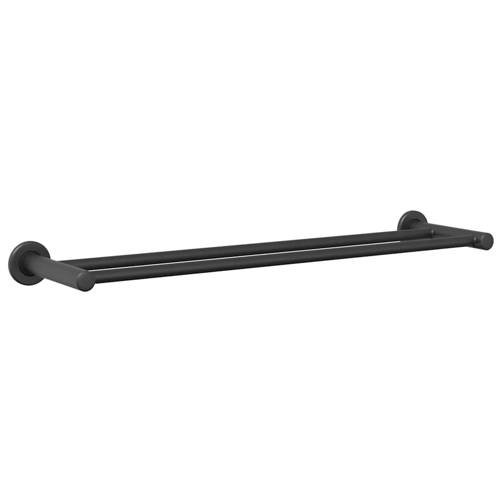 Soporte para toallas Negro 61 x 14,5 x 5 cm Acero inoxidable