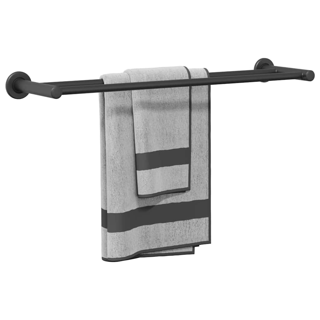 Soporte para toallas Negro 61 x 14,5 x 5 cm Acero inoxidable