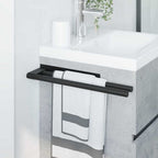 Soporte para toallas Negro 40 x 9 x 4 cm Acero inoxidable