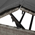 Tumbona doble Ajustable Gris 205 x 129 x 200 cm ratán sintético