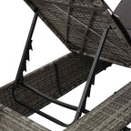 Tumbona doble Ajustable Gris 205 x 129 x 200 cm ratán sintético