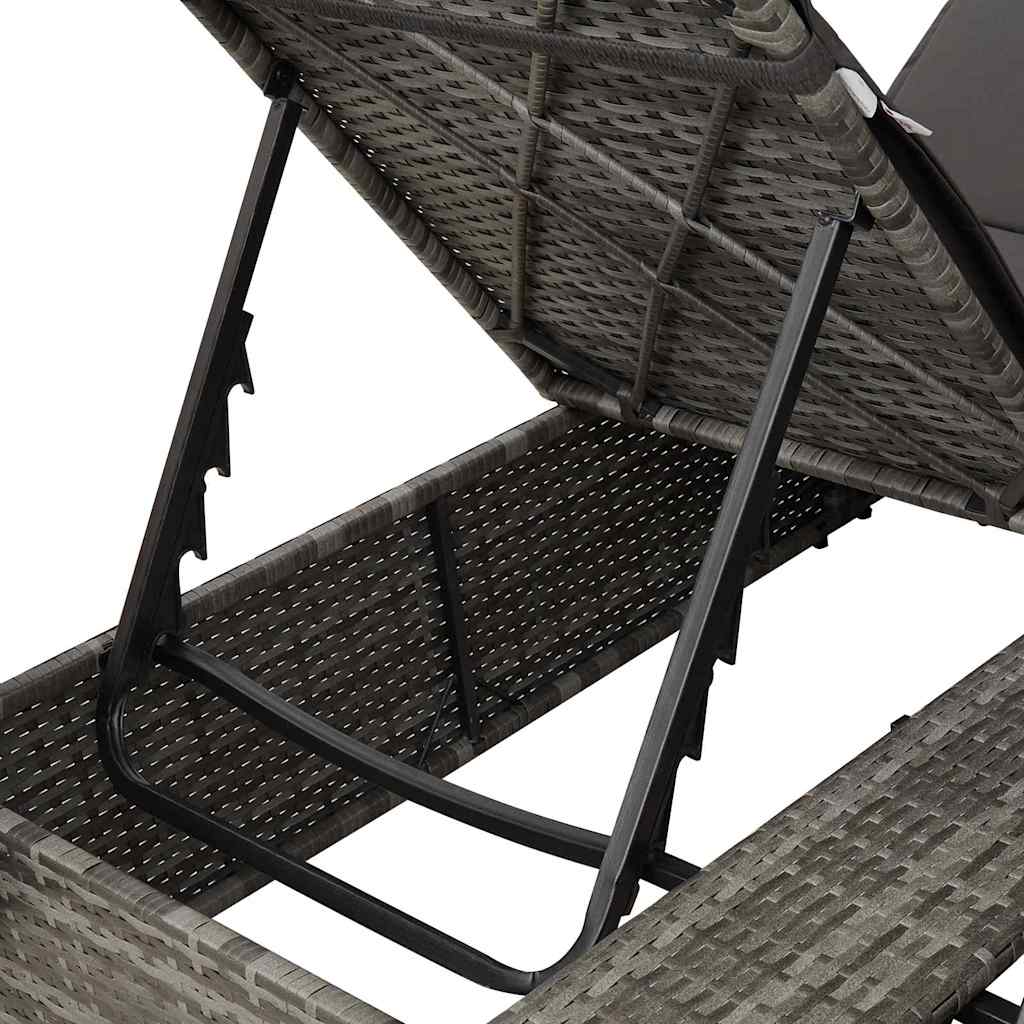 Tumbona doble Ajustable Gris 205 x 129 x 200 cm ratán sintético
