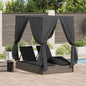 Cama de Sol Dupla Ajustável Cinzenta 205 x 129 x 200 cm vime sintético