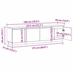 Gabinete de TV con LED 180 x 38 x 49 cm Madera contrachapada