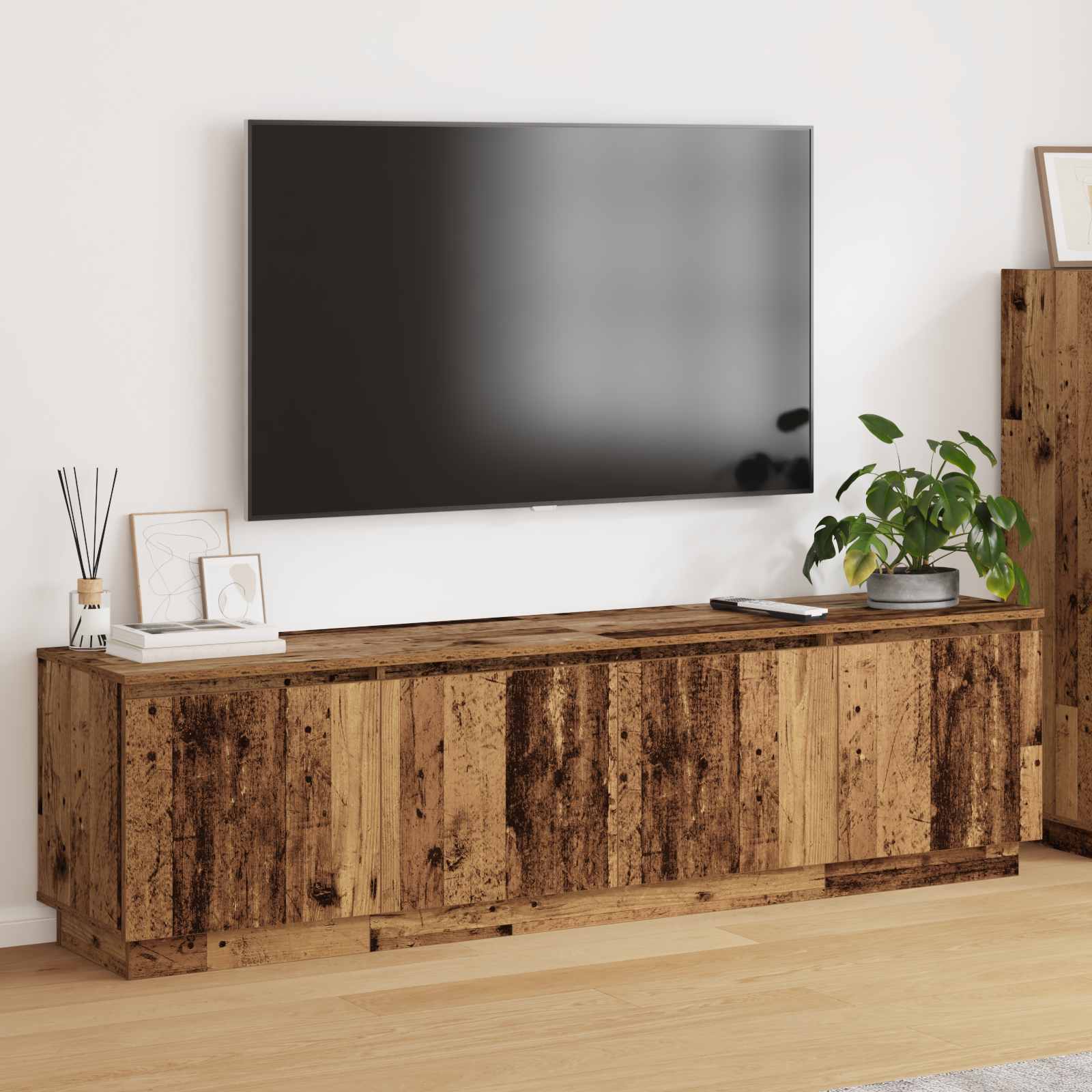 Gabinete de TV con LED 180 x 38 x 49 cm Madera contrachapada