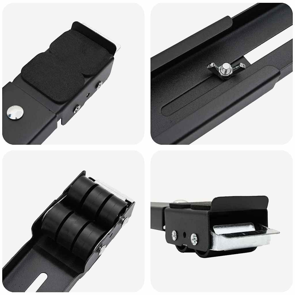 Base para lavadora 2 pcs Negro 72 x 5 x 4,5 cm Acero inoxidable