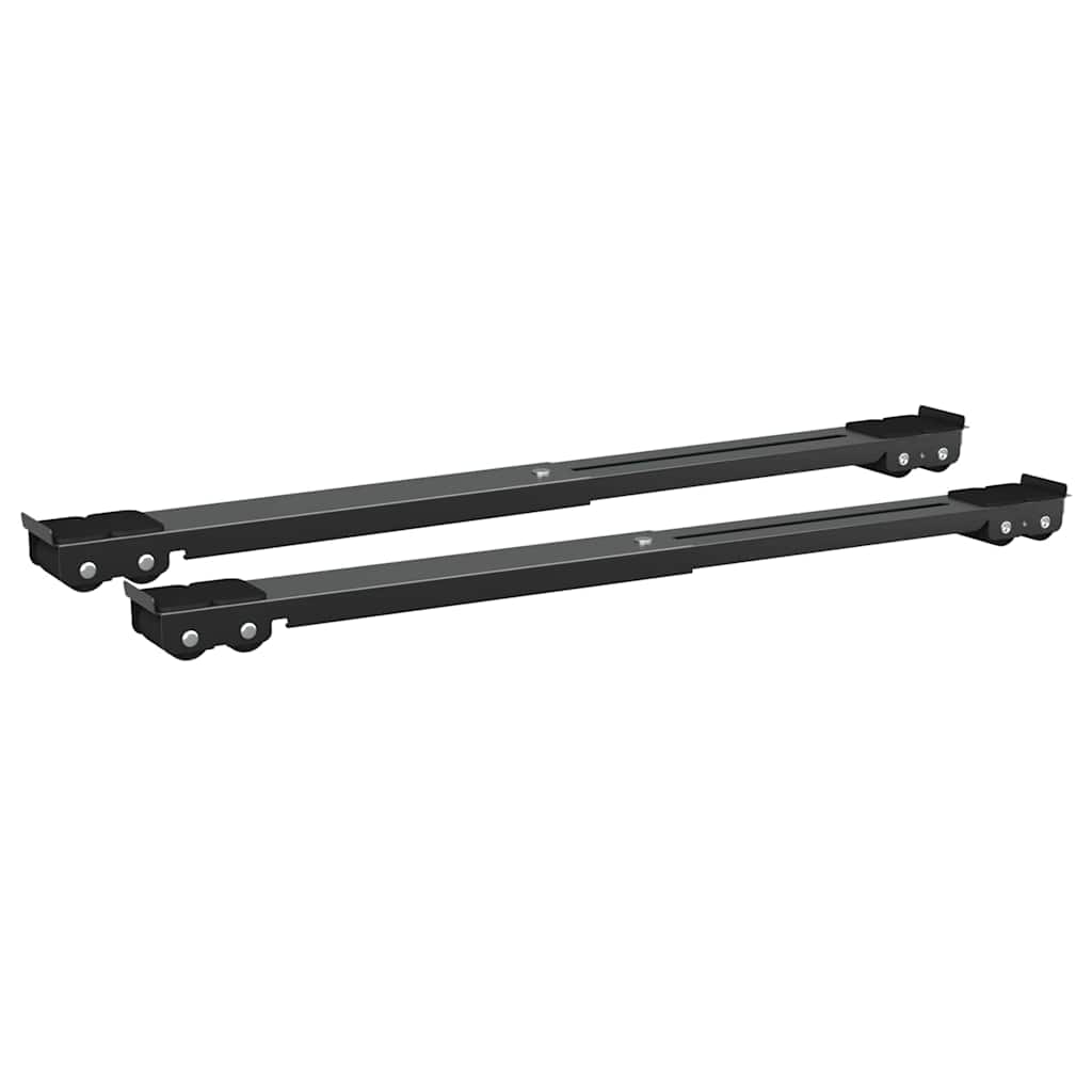 Base para lavadora 2 pcs Negro 72 x 5 x 4,5 cm Acero inoxidable