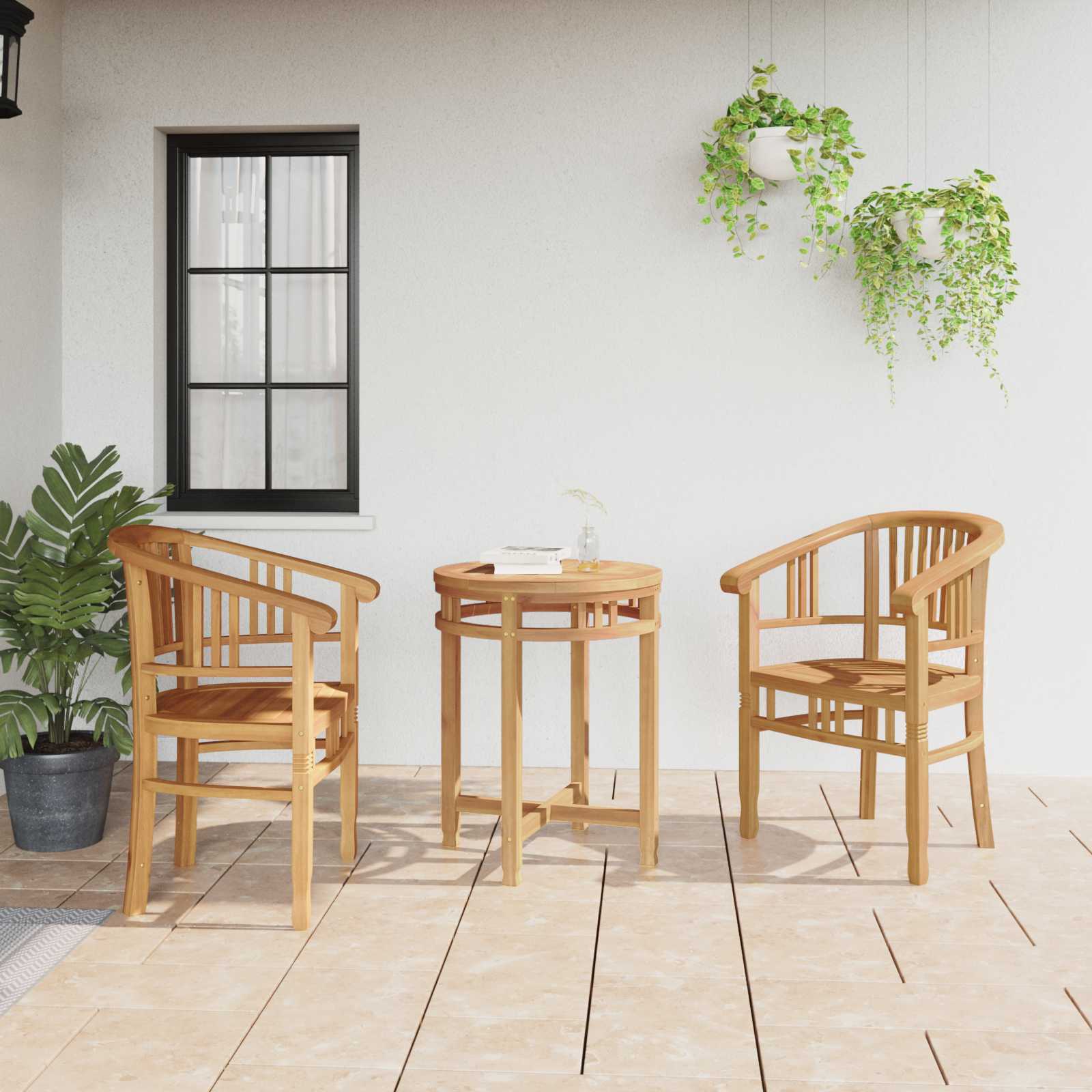 Silla 2 pcs Marrón 63 x 58 x 89 cm Madera de teca maciza