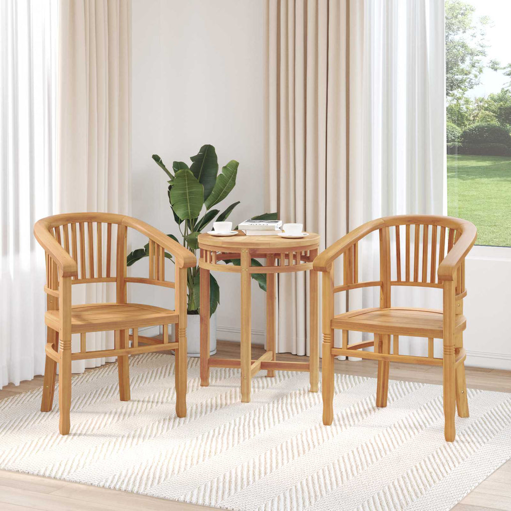 Silla 2 pcs Marrón 63 x 58 x 89 cm Madera de teca maciza