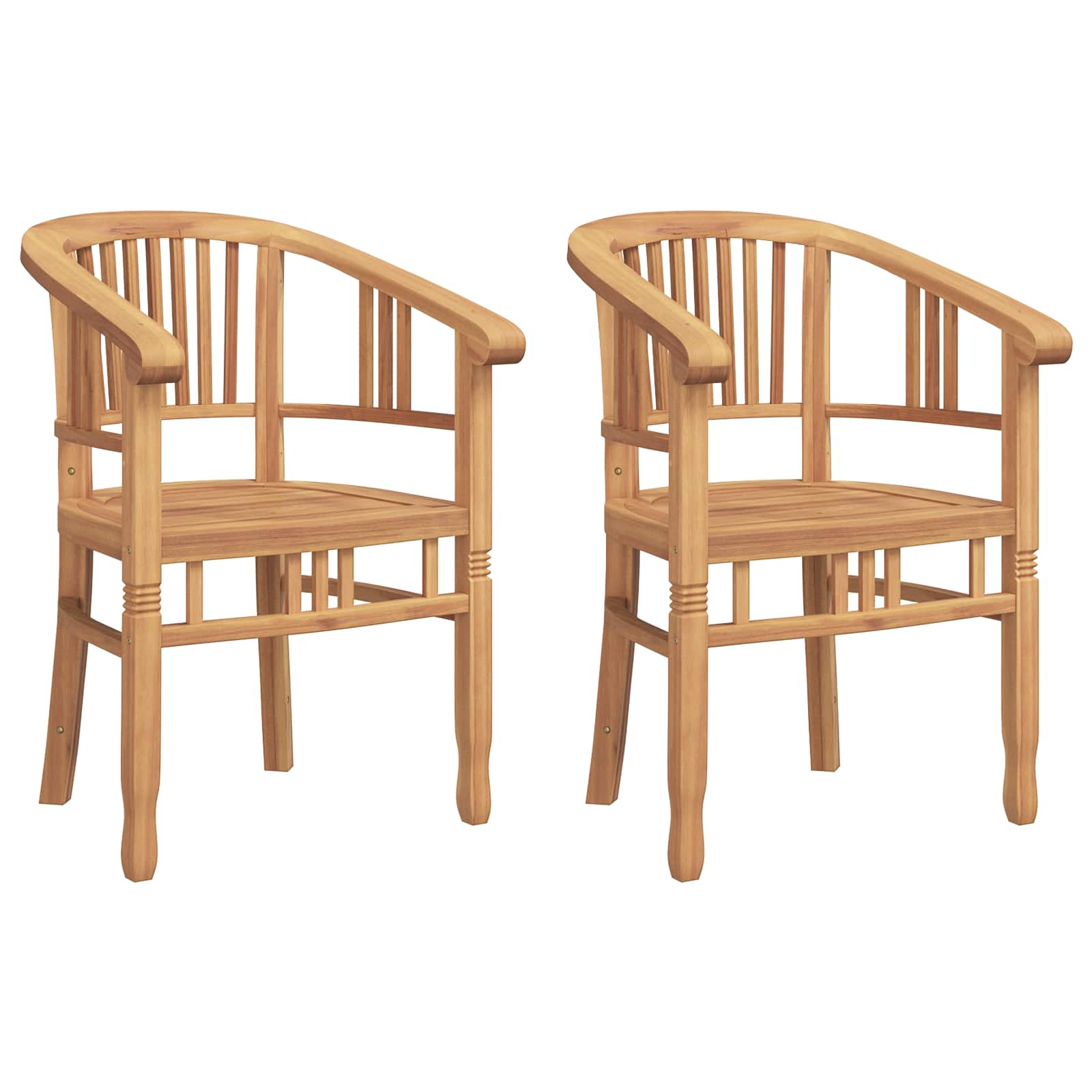 Silla 2 pcs Marrón 63 x 58 x 89 cm Madera de teca maciza